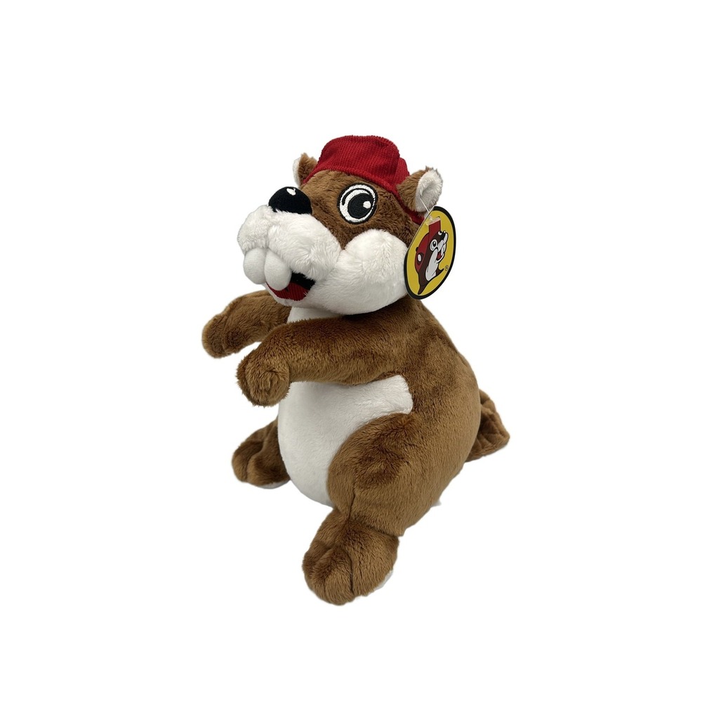 Buc-ee's Beaver Plush Stuffed Animal Toy Red Corduroy Cap Small Brown White NWT